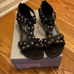 Jessica Simpson Black Studded Sandals